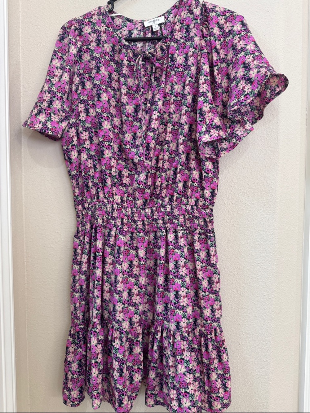 Umgee Pink & Purple Floral Mini Dress